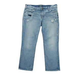 Silver Jeans Co. Elyse Capri Distressed Denim Womens Size W31 L22.5